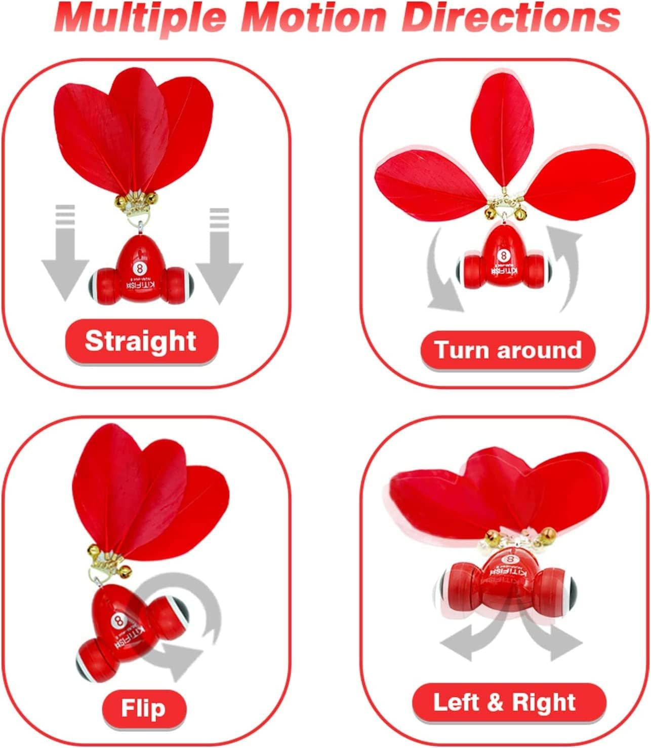 Kitifish Interactive Cat Toy, Automatic Fish Toy with Motion Activation, USB Rechargeable, Fun Exercise Toy for Indoor Cats and Kittens, Ideal Gift