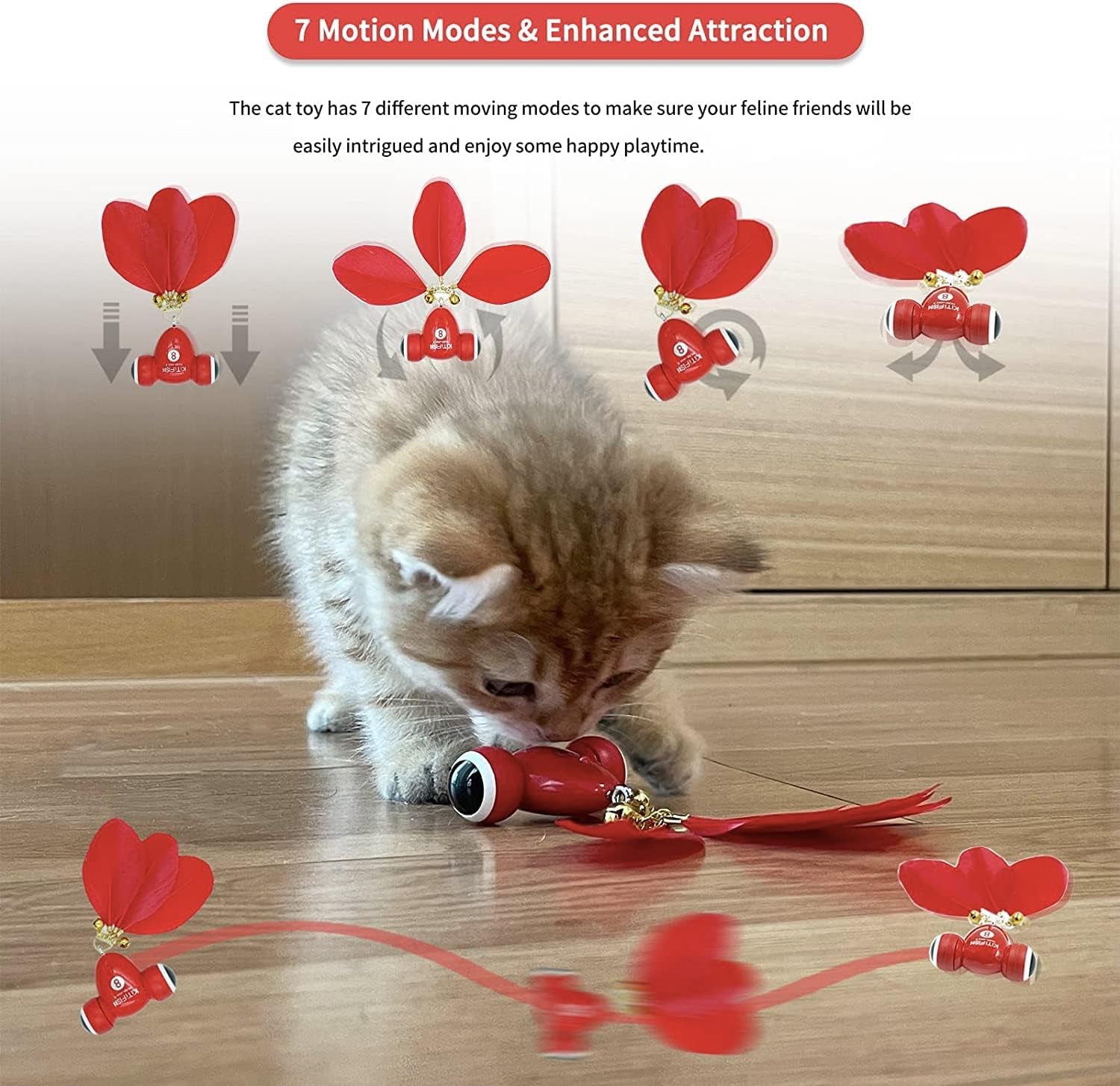 Kitifish Interactive Cat Toy, Automatic Fish Toy with Motion Activation, USB Rechargeable, Fun Exercise Toy for Indoor Cats and Kittens, Ideal Gift