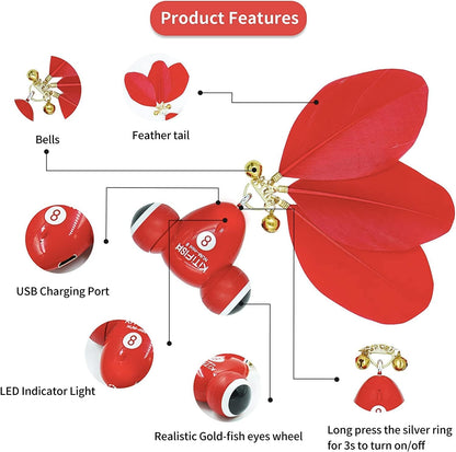 Kitifish Interactive Cat Toy, Automatic Fish Toy with Motion Activation, USB Rechargeable, Fun Exercise Toy for Indoor Cats and Kittens, Ideal Gift