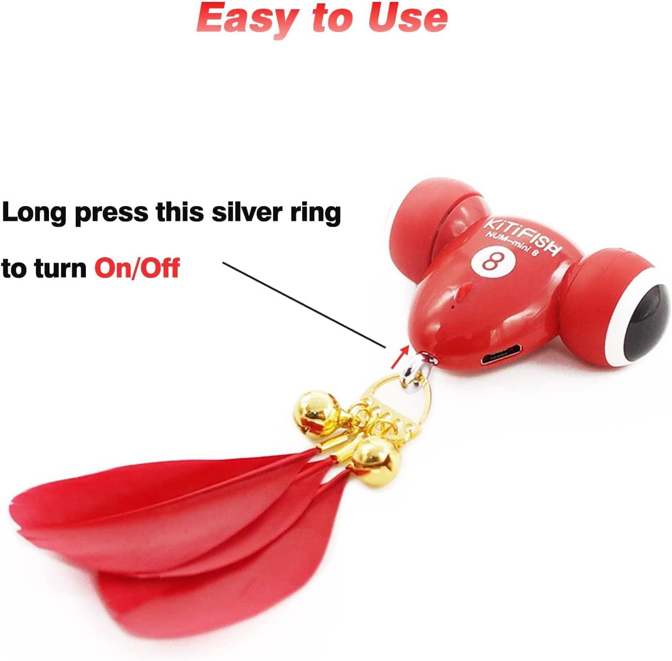 Kitifish Interactive Cat Toy, Automatic Fish Toy with Motion Activation, USB Rechargeable, Fun Exercise Toy for Indoor Cats and Kittens, Ideal Gift