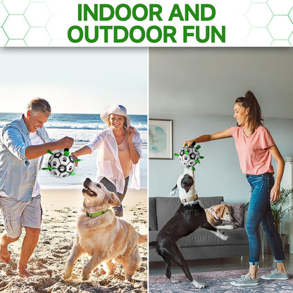 Premium Dog Toys Balls, Dog Soccer Ball with Straps, Dog Birthday Gifts, Herding Ball, Durable Balls for Small Medium Pet, Puppy Outdoor Toy, Pet Training Soccer Ball, World Cup Soccer (6 Inch)
